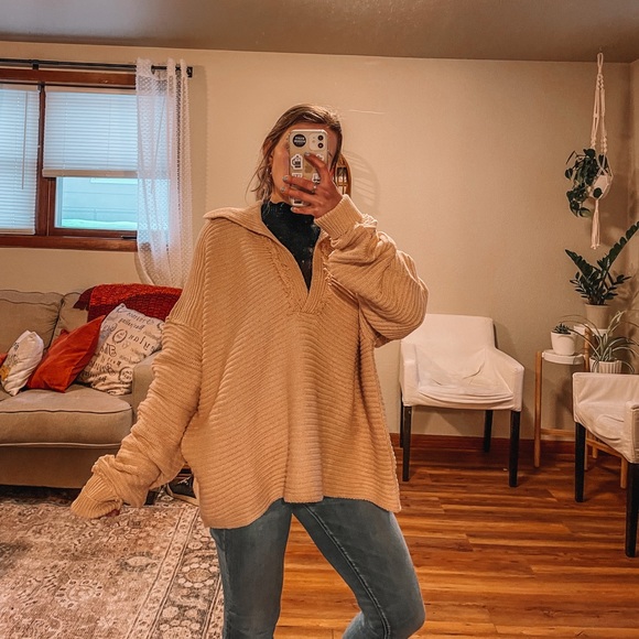 Free People Marlie Pink Pullover Chunky 
